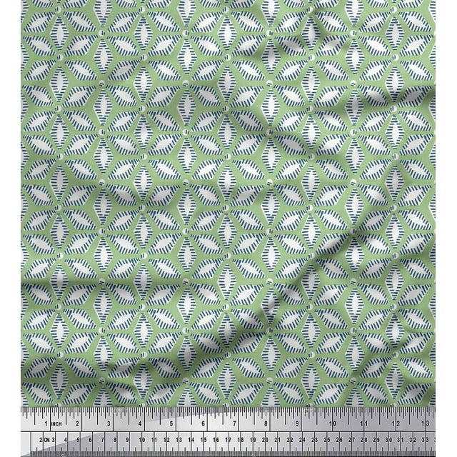 Soimoi Velvet Fabric Geometric Mandala Print Sewing Fabric Yard 58 Inch Wide