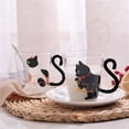 thumbnail image 4 of MasteelfCA 250ML Transparent Glass Japanese style Cat Cup Personality Milk Cup Heat-resistant with Handle for Coffee Tea Wine (Black), 4 of 7