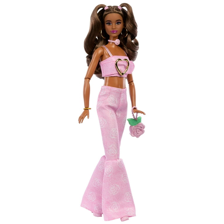 Barbie, Fashion Doll, #12 Pink Denim Crop Top Flare Jeans