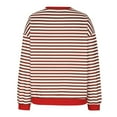 thumbnail image 5 of Htigea Womens Oversized Sweatshirts Crewneck Long Sleeve Striped Tops Casual Loose Fit Pullover Y2K Shirts Fall Workout Sweatshirt Red XL, 5 of 5