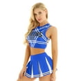 thumbnail image 3 of Oyolan Uniforme de Pom-Pom Girl Sans Manches avec Jupe Robe Bleue TG, 3 of 8