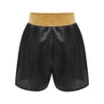 thumbnail image 2 of SiiRoh Boys Boxing Fight Shorts Sequin Muay Thai Kickboxing Training Trunks MMA Grappling Shorts Black&Gold 6, 2 of 5