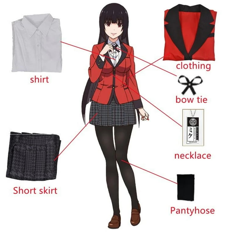 Anime Kakegurui Yumeko Jabami Costumes 6pcs/set 