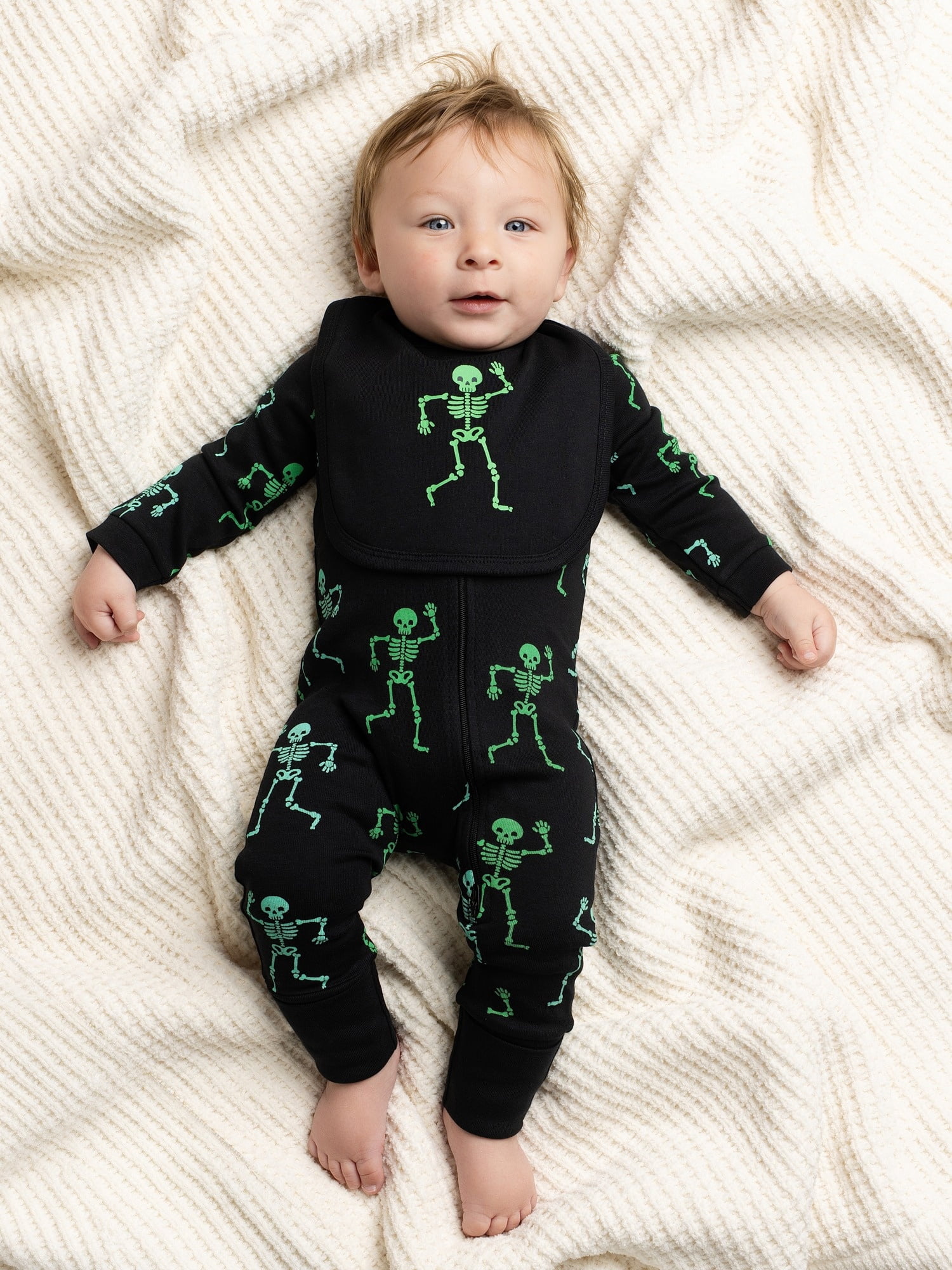 Monica + Andy Organic Cotton One Piece Coverall and Bib Set, Sizes Newborn - 18-24 Months