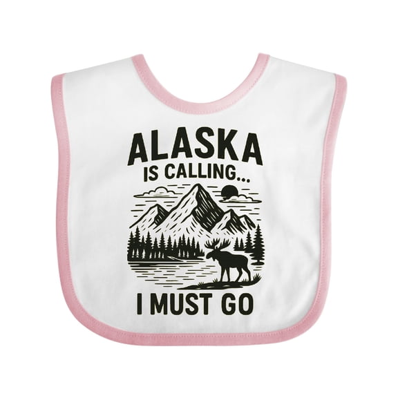 Inktastic Alaska is Calling Adventure Nature Lover Graphic Boys or Girls Baby Bib