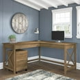 thumbnail image 4 of Bush Furniture Key West 60W L Shaped Desk with 2 Drawer Mobile File Cabinet in Reclaimed Pine, 4 of 6