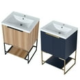 thumbnail image 6 of Bathroom Vanity, Modern Bathroom Cabinet With 2 Doors, 1 Shelf, 1 Resin Basin Single Sink Bathroom Vanity Cabinet, Floor Standing Bathroom Vanity 24" x 18", 6 of 9