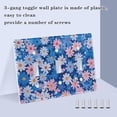 thumbnail image 3 of Yayeee Toggle Light Switch Wall Plate 3-Gang 6.37"x4.48" Decorative Outlet Cover, Blue Daisy, 3 of 7