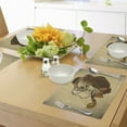 thumbnail image 4 of Ambesonne Animal Place Mats Set of 4, Hipster Pop Art Vintage, Standard Size, Brown and Tan, 4 of 6