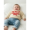 thumbnail image 5 of Rdhnmea My First Valentines Day Baby Boy Girl Outfit Knit Sweater Letters Heart Embroidery Newborn Toddler Infant Sweaters Fall Spring Clothes, 5 of 9