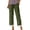 Army Green, variant on Fashion Plus Size Casual Pants for Womens Summer Cotton and Linen Solid Color Ruffle Elastic Waist High Waist Long Pants