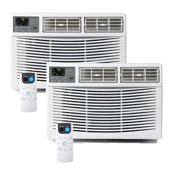 2 Pcs Climatiseur de Fenêtre Intelligent 8 000 BTU avec Wi‐Fi – Unité AC 115 V Refroidit jusqu'à 350 Pi2, Télécommande et Contrôle par Application, Compatible Vocal, 11,5 CEER, Fonctionnement Silencieux pour Chambre, Salon et Bureau