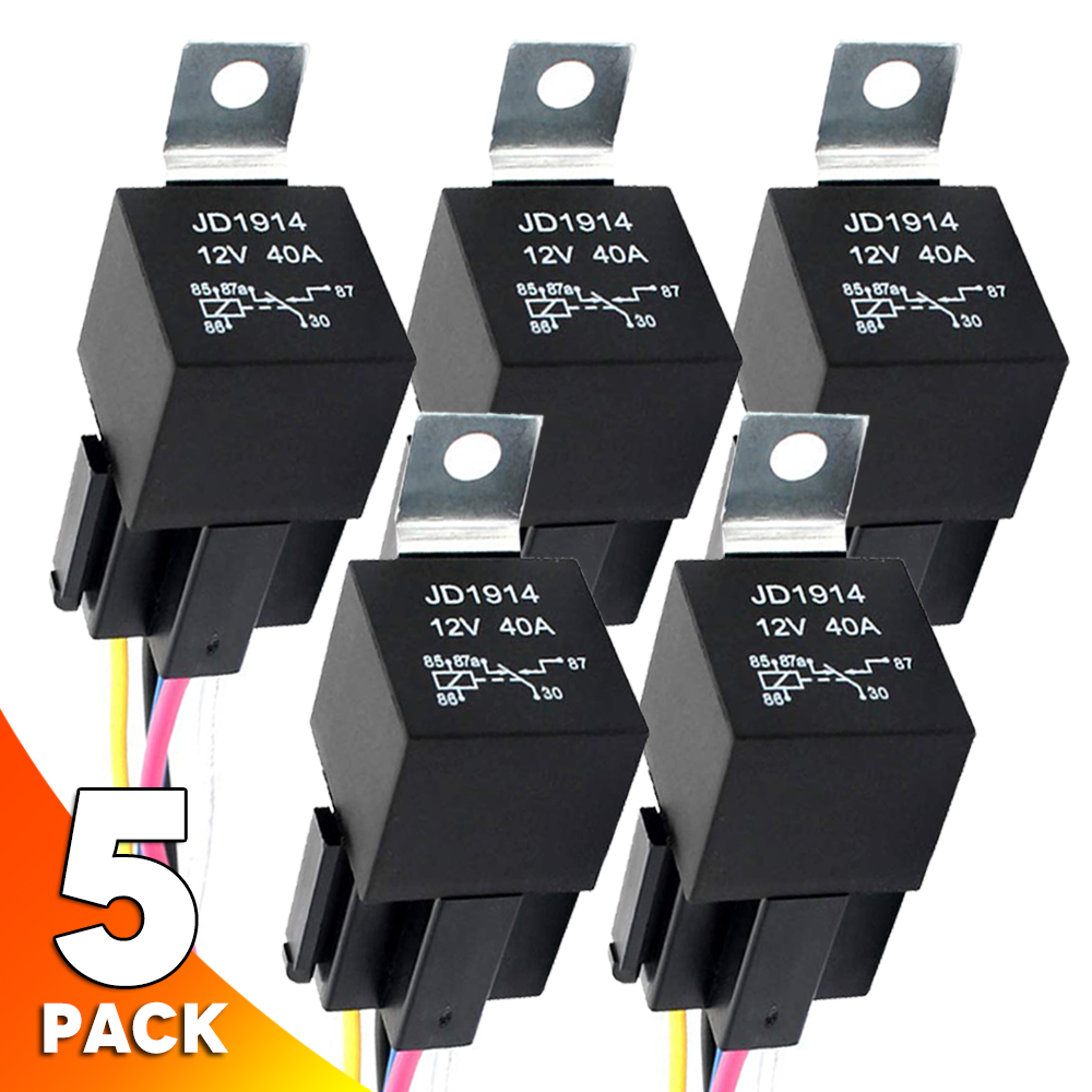 Tsv 5pcs 5 Pin Spdt 30 40 Amps 12v Dc Automotive