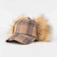 thumbnail image 3 of Gorra de béisbol unisex de poliéster con cordones y protección para las orejas, de pelo largo y imitación de cuadros, para hombre y mujer., 3 of 8