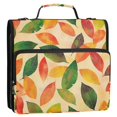 thumbnail image 5 of FORMRS Zipper Binder with Shoulder Strap 2-inch Ring 500 Sheet Capacity File Bag, Green Retro Autumn Leaves, 5 of 5