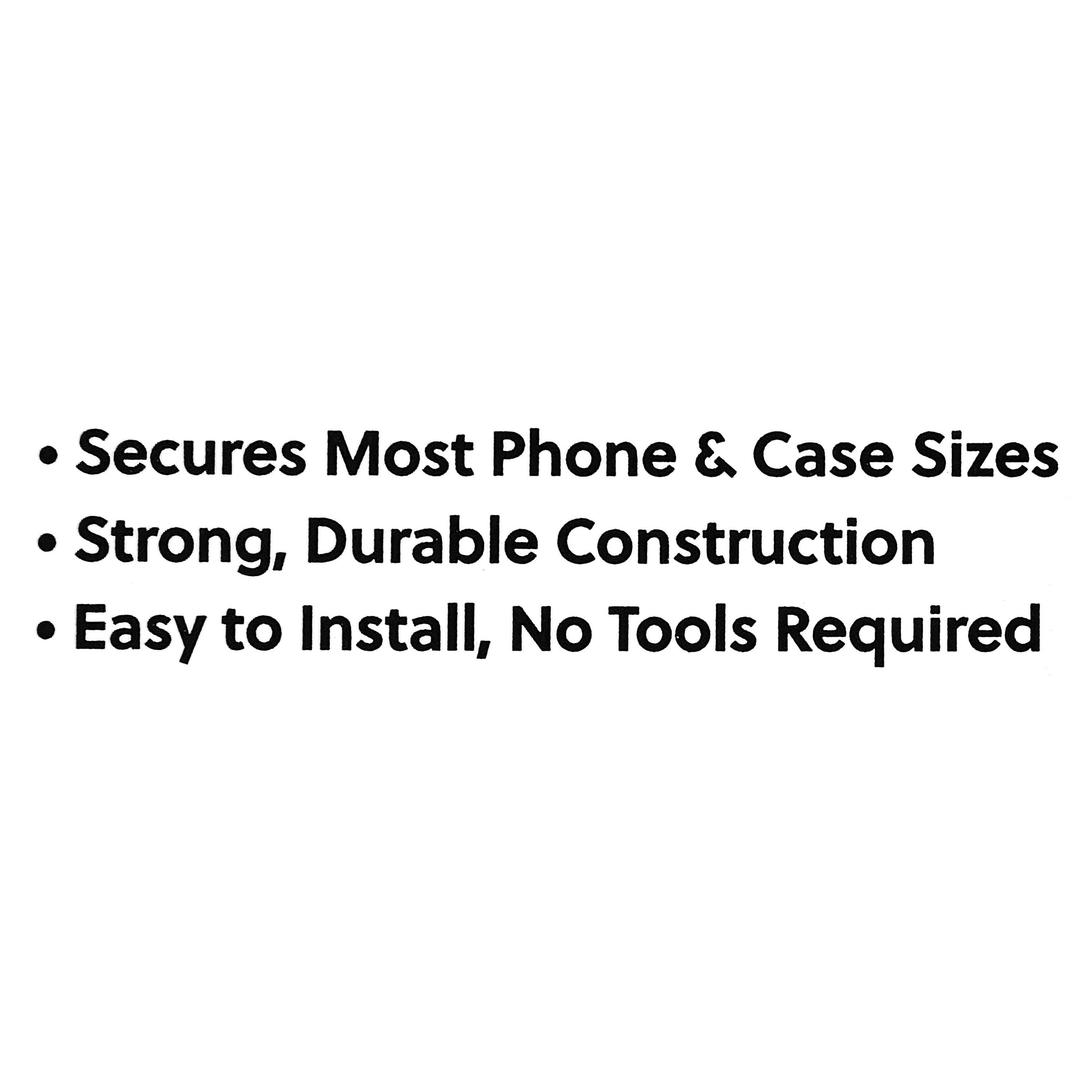 Concord Stretch Bicycle Phone Holder, Fits Most Phones, Assembled 7.9" H x 3.5" W x 1" D, 0.1 lbs