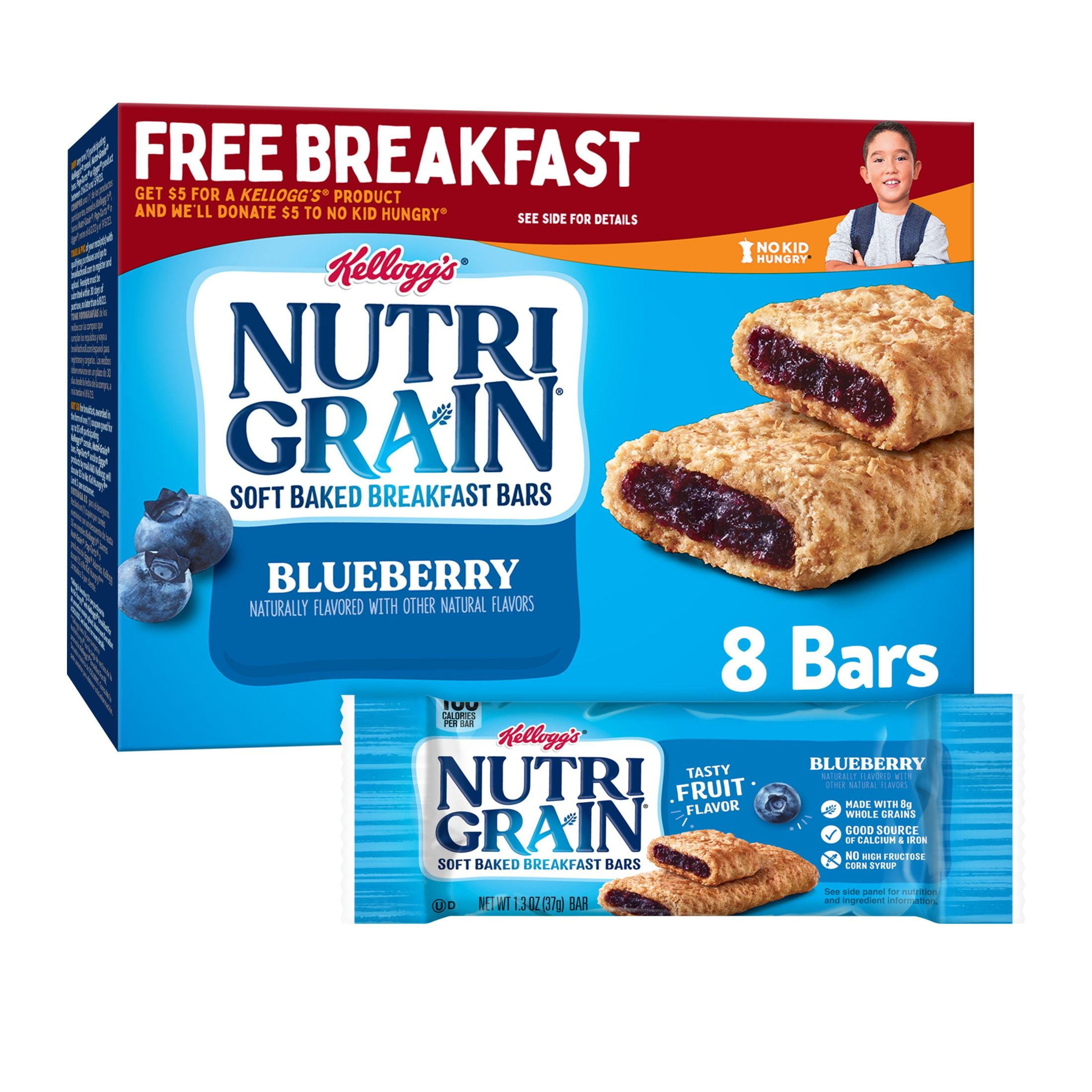 Nutri-Grain Blueberry Chewy Soft Baked Breakfast Bars, 10.4 oz, 8 Count