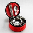 thumbnail image 3 of LOVIVER Bol Rond Isolé Portable en Acier Inoxydable Pliable avec Sac à Main Extérieur, 3 of 8