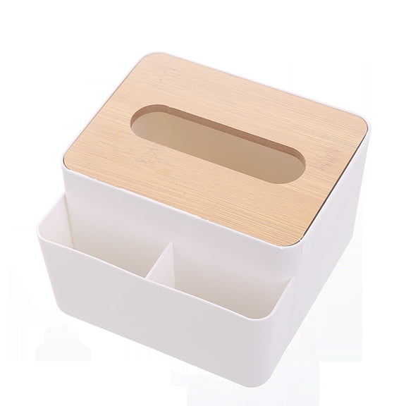 Leodye 1PCS Rectangular Tissue Box Cover - Multifunctional Organizer for Bathroom Vanity, Bedroom Dresser, office Desk & Nightstand -6.29x5.9x3.93in