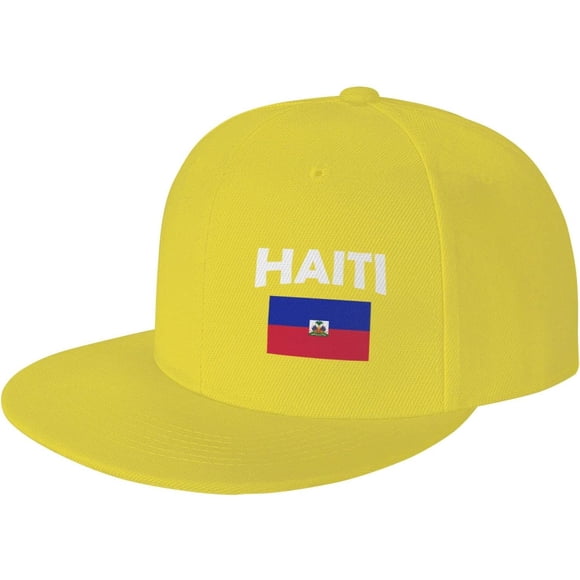 Drapeau d'Haïti Fierté Haïtienne Casquette Camionneur Hommes Casquette de Baseball Femmes Casquette Papa Chapeau de Soleil Chapeau Queue de Cheval Ajustable Noir