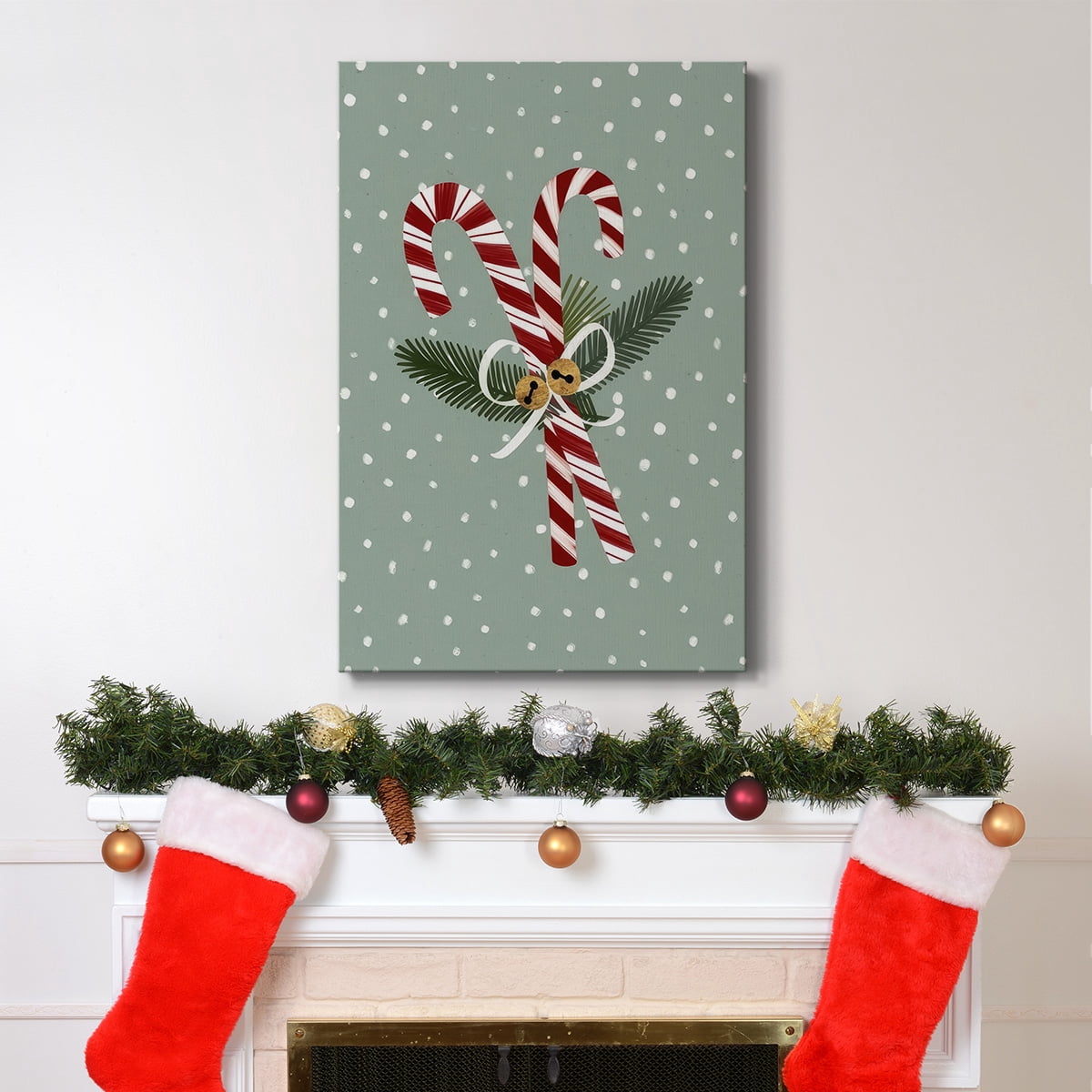 Peppermint Snowman Collection B- Gallery Wrapped Canvas