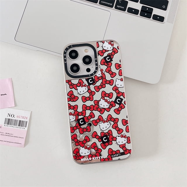 Kitty KT Cat CASETiFY Funda De Teléfono Galvanizada Para IPhone 11 12 13 14 Pro Max A Prueba De Golpes 13 12