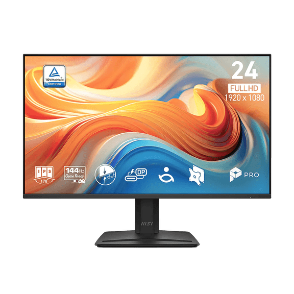 MSI PRO MP242 E14C 23.8" FHD Flat EyesErgo Monitor, Black, 144Hz, IPS, HDR Ready, Built-in Two Speakers (2Wx2)