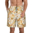 thumbnail image 2 of Uemuo Groovy Hippie Flower Mushrooms Pattern Men's Swim Trunks Hawaiian Beach Bathing Suit Swimsuits Beach Quick-Dry Shorts with Pockets-X-Large, 2 of 9