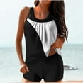 thumbnail image 3 of Efsteb Women 2 Piece Bikini Set Conservative Two Piece Bathing Suit Sleeveless Tank Tops Shorts Swimsuit Swimwear (Black,XL), 3 of 6