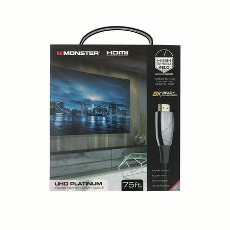 Monster UHD Platinum Fiber Optic HDMI Cable - (Best Monster Hdmi Cable)