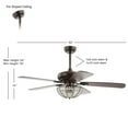 thumbnail image 3 of JONATHAN Y Joanna 52" 3-Light Bronze Crystal LED Ceiling Fan With Remote, Oil Rubbed Bronze, 3 of 9