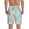 thumbnail image 3 of Naloa Vintage Floral Men's Short Pajama Pants, Lounge Comfort Shorts with Elasticized Waistband and Side Pockets - Medium, 3 of 9