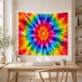 thumbnail image 5 of Rainbow Starburst Tie-Dye Against Radiant Colors Energetic Psychedelic for Art Lovers Psychedelic Home Decor Housewarming Gift Tapestry Wall Hanging for Living Room and Bedroom, 5 of 7