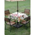 thumbnail image 4 of Outdoor Tablecloths with Umbrella Hole & Zipper, Tulips Spring Floral 60x60 Inch Square Tablecloths, Pastoral Flowers Butterfly Farmhouse Waterproof Table Cloth, Patio/Pool/Picnic Table Covers, 4 of 8