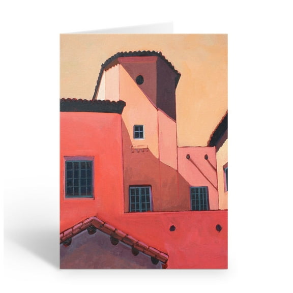 Mexican Themed Lookout Tower Blank Note Card - 10 Note Cards with Envelopes - 14