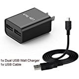 Nikon Sync - Dual USB AC Home Wall Charger + USB Charger_Data Sync Cable For Nikon Coolpix S7000, S9600, S9700, S9900 , S9900s, P900s