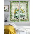 thumbnail image 2 of Easter Bunny Sheer Curtains 72 Inch Length 2 Panels Set, Spring Trucks Easter Eggs Floral Green Plaid Voile Window Treatment Curtains Sheers Drapes for Bedroom/Living Room/Kitchen 52"x72"x2, 2 of 7