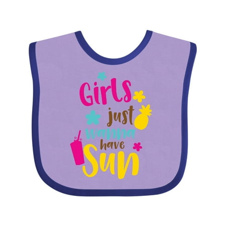 

Inktastic Girls Just Wanna Have Sun Pineapple Cocktail Gift Baby Girl Bib