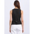 thumbnail image 3 of DARING DIVA Womens Denim Vest V Neck Button Down Jean Waistcoat Jacket XS Black, 3 of 7