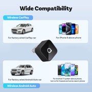 Ottocast Mini Slim 3.0 Wireless CarPlay Android Auto Adapter Black 2 IN 1 Car Accessories