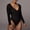 D, variant on Honeeladyy sexy shapewear top for women Women's Long Sleeved Solid Color Light Velvet Fashion Square Neck Tight Fitting Cutout Jumpsuit