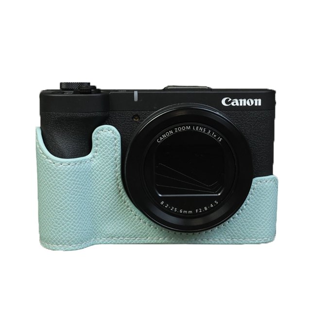 GadgetCom Camera Half Case Compatible with Canon PowerShot V1 , Anti-Slip PU Leather Shell Protective Cover