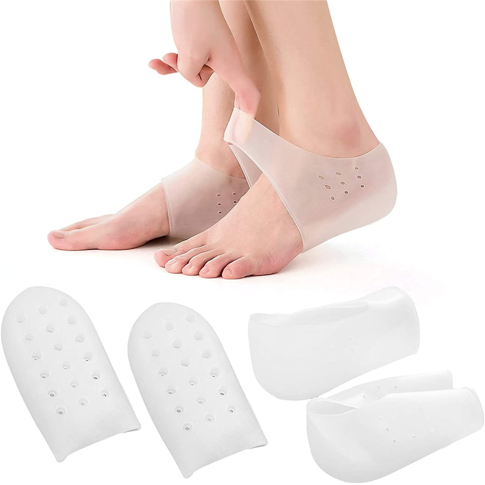 Invisible Height Lift Heel Pad Sock Liners Increase Insole Heel Repair Pads Foot Cushion Protector for Women Men Beverl 1 Pair Silicone Heel Sleeves