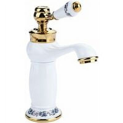 Luxury White Gold Bathroom Sink Faucet - Single Hole Brass Mixer Tap, Retro Style