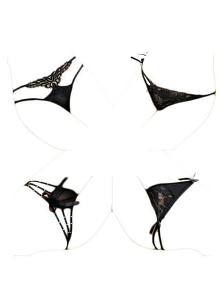 KUKU PANDA Cotton Thongs for Women Sexy Seamless Ladies G String Panties 3  Pack Set (Black/Red/White, Medium)