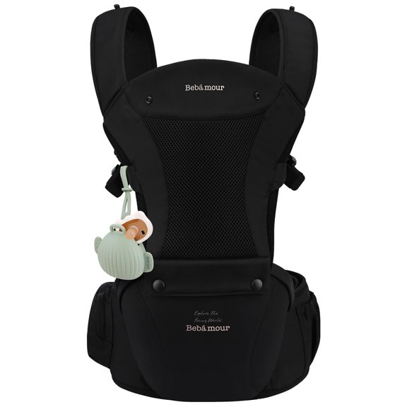 Portabebés Bebamour con asiento de cadera, malla transpirable, 0-36 meses