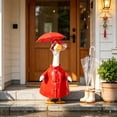 thumbnail image 5 of Sruoe Raincoat Porch Goose Outfits, Porch Goose Clothes, 23 Inch Cement Goose Clothes Dress, Duck Clothes for Spring Easter Holiday Outdoor Garden Yard Lawn Patio Statue Decor, 5 of 6