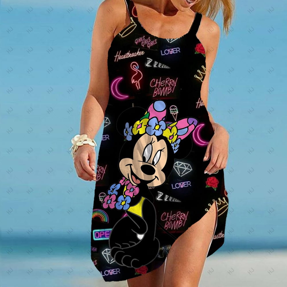 Dresses for Women 2024 Disney Women's Summer Sundresses Loose Sexy Dress  Sleeveless Minnie Mouse Moon Print Woman Sling Boho LS - Walmart.ca