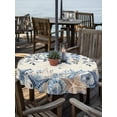 thumbnail image 2 of Outdoor Tablecloth with Umbrella Hole for Patio/Picnic/Party/Camping, Blue Coastal Starfish Waterproof Table Cloth Round Cover Washable, Beach Nautical Shell Eucalyptus Retro (Dia 60"), 2 of 8