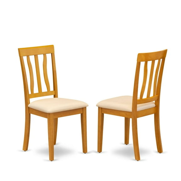 FurniFact Elegant Wooden Dining Chairs – Cushion Seat Kitchen Chairs, Set of 2